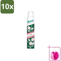 Batiste 10 x - Naturally Bamboo Fibre & Gardenia - Droogshampoo - Versterkt en Verfrist - 100% Natuurlijk - 200ml - Bulkverpakking - Natuurlijke haarkleur - Douchemop - Haarkleur verfrissen