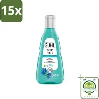 Guhl 15 x - Shampoo - Anti-Roos - 250 ml - Grootverpakking - Vaatwasstrips - Anti-roos Shampoo - Roosvrije Hoofdhuid - Hoofdhuid Verzorging - Roos Bestrijden - Zink Shampoo