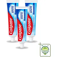 Colgate 3 x - Advanced White - Tandpasta - 100ml - Grootverpakking - Vaatwasstrips - Tandpasta - Witte Tanden - Vlekverwijdering - Tandbederf - Gaatjes