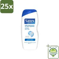 Sanex 25 x - Shampoo - Anti-Roos - Tegen Schilfers - 250 ml - Grootverpakking - Vaatwasstrips - Anti-roos Shampoo - Schilfers Shampoo - Kalmerende Shampoo - Huidverzorging - Hoofdhuid Balans