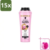 GLISS 15 x - Shampoo - Liquid Silk - Voor Glanzend en Zijdezacht Haar - 250 ml - Bulkverpakking - Glans haar - Douchemop - Zijdezacht haar