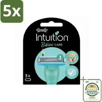 Wilkinson 5 x Intuition - Navulmesjes - Bikini Care Duo - Praktisch - 3 mesjes - Wasstrips - Intieme Zone Scheren - Gevoelige Huid Scheren - Bikini Lijn Scheren - Navulmesjes - Scherpe Mesjes