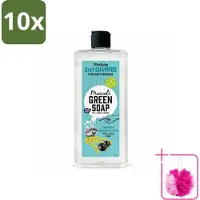 Marcels Green Soap 10 x - Shampoo & Conditioner 2-in-1 - Mimosa & Black Currant - Verzorging in één - 300 ml - Bulkverpakking - Haarverzorging - Douchemop - Natuurlijke shampoo