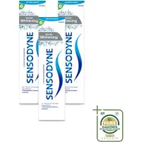Sensodyne 3 x - Tandpasta - Gentle Whitening - Milde Reiniging - 75 ml - Wasstrips - Gevoelige Tanden - Wittere Tanden - Milde Whitening - Tandpasta - Tandglazuur
