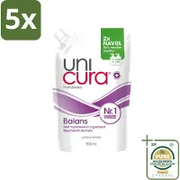 Unicura 5 x – Vloeibare Handzeep Navulling – Balans – 500 ml - Wasstrips - Handzeep - Antibacterieel - Zeep Navulling - Huidbescherming - Zeep Voor Huid