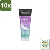 John Frieda 10 x – Shampoo – Frizz Ease Weightless Wonder – Lichtgewicht verzorging – 250 ml - Wasstrips - Pluizend Haar - Anti-pluis Shampoo - Lichtgewicht Shampoo - Glad Haar - Fijn Haar