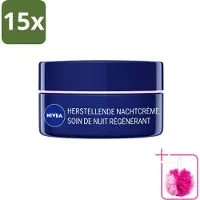 Nivea 15 x - Nachtcrème - Essentials +24U Voedend - Voor gevoelige & droge huid - Met Sheaboter & Amandelolie - 50 ml - Bulkverpakking - Nachtcrème - Douchemop - Voedende crème