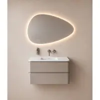 Wiesbaden Lumora Spiegel Organisch Met LED Verlichting, Dimbaar en Spiegelverwarming 100x69 cm