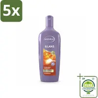 Andrélon 5 x - Glans - Shampoo - 450 ml - Grootverpakking - Vaatwasstrips - Glans Haar - Natuurlijke Glans - Zomertarwe Shampoo - Honing Shampoo - Gezond Haar