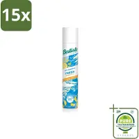 Batiste 15 x - Fresh - Droogshampoo - Koele en Schone Geur - Verfrist en Geeft Grip - 200ml - Grootverpakking - Vaatwasstrips - Droogshampoo - Fris Haar - Schone Start - Koele Geur - Snel Opfrissen