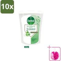 Dettol 10 x - Wasgel Navulling - Hydrate - Aloë Vera & Bamboe - 250 ml - Bulkverpakking - Handwasgel - Douchemop - Zeepdispensers