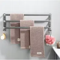 Arhatreya Grijze Handdoekrek 3 niveaus met 2 haken, 60cm