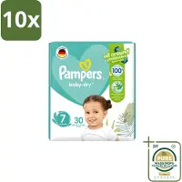 Pampers 10 x – Luiers – Active Baby Dry Maat 7 – 30 Luiers - Wasstrips - Luiers Voor Baby - Droge Luiers - Comfortabele Luiers - Langdurige Droogheid - Huidbescherming