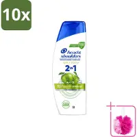 Head & shoulders 10 x – 2-in-1 – Apple Fresh – 300 ml - Bulkverpakking - Anti-roos shampoo - Douchemop - 2-in-1 shampoo