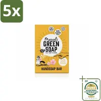 Marcel's Green Soap 5 x - Handzeep Bar - Vanille & Cherry Blossom - Krachtige werking - 90 gr - Wasstrips - Handzeep Bar - Handzeep - Handzeep Vanille - Handzeep Cherry Blossom - Handzeep Vegan