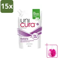 Unicura 15 x – Vloeibare Handzeep Navulling – Balans – 500 ml - Bulkverpakking - Handzeep - Douchemop - Antibacterieel