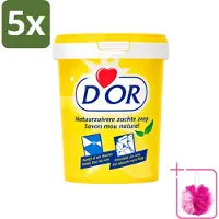 DOR 5 x - Natuurzuivere Zachte Zeep - Vast Zeepmiddel - Voor Vloeren en Was - 1 kg - Bulkverpakking - Natuurlijke zeep - Douchemop - Reiniging