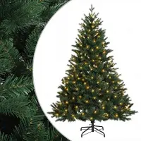 vidaXL - Kunstmatige - Hinged - Kerstboom - 210 - cm - 300 - LED's - Warmwit