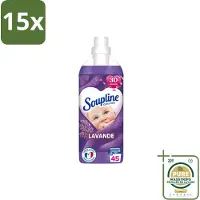 Soupline 15 x - Wasverzachter - Lavendel - 45 Wasbeurten - 1L - Wasstrips - Wasverzachter - Wasgoed Verzorgen - Wasresultaat - Wasmachine - Wasverzachter Lentebloesem