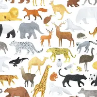 Lilipinso Living Earth Behang - Dieren van de Wereld