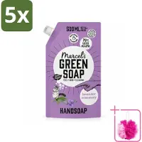 Marcel's Green Soap 5 x Marcel’s Green Soap – Handzeep Navulling – Lavendel & Rozemarijn – 500 ml - Bulkverpakking - Handzeep - Douchemop - Natuurlijke handzeep