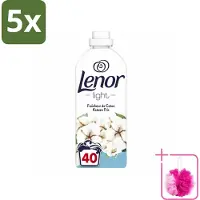 Lenor 5 x Light - Wasverzachter - Katoen Fris - Fris & Zacht - 40 Wasbeurten - Bulkverpakking - Wasverzachter katoen - Douchemop - Wasverzachter katoen fris