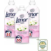 Lenor 3 x Light - Wasverzachter - Jasmijnbloem - Fris & Zacht - 55 Wasbeurten - Wasstrips - Wasverzachter - Jasmijn - Frisheid - Wasverzachter Jasmijn - Wasverzachter Voor Kleding