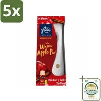 Glade 5 x - Houder Automatische Spray - Warme Appeltaart Limited Edition - 269 ml - Wasstrips - Automatische Luchtverfrisser - Warme Appelgeur - Geur Van Warme Appeltaart - Huisgeur - Geur In Huis