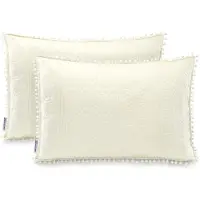 Amelia Home Kussenhoezen 50x70cm Crème - 2 stuks - Boho Gewatteerd