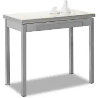 Dripio Klaptafel met glazen blad en lade, beige, 80 x 40 cm