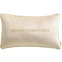 Room99 Kerst Sierkussenhoes Fluweel Beige 30x50cm - Kerst Collectie