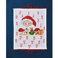 OEM Kruisstikset adventskalender met kerstman en muizen, 38x46 cm