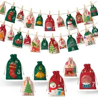 Dripio Adventskalender om zelf te vullen, 24 stuks, doe-het-zelf set met houten klemmetjes