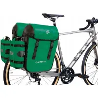 Crosso Dry X66 Fietstassen Set Groen - 66L, Waterdicht, Railsysteem