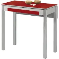 Dripio Uittrekbare keukentafel, metaal, rood, 80x40 cm, uittrekbaar tot 80x60 cm