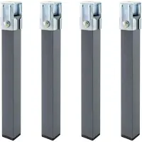 Dripio 4 metalen poten, 26 cm, vierkant, met klemmen voor lattenbodems van 30x30 mm
