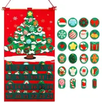 Dripio Vilt adventskalender met 24 versieringen, 76x42 cm, aftelkalender