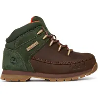 Timberland Kids Bruine Euro Sprint-leren laarzen (33), Leer, Plat, Veters, Casual, Buiten, kinderkleding TB0A5SRAAFK1