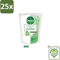 Dettol 25 x - Wasgel Navulling - Hydrate - Aloë Vera & Bamboe - 250 ml - Grootverpakking - Vaatwasstrips - Handwasgel - Zeepdispensers - Hygiëne - Antibacteriële Wasgel - Aloë Vera