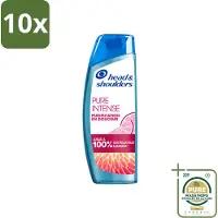 Head & shoulders 10 x - Anti-Roos Shampoo - Pure Intense - Grapefruit - 250 ml - Wasstrips - Anti-roos Shampoo - Vet Hoofd - Schone Hoofdhuid - Roosvrij Haar - Grapefruit Geur