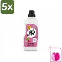 Marcel's Green Soap 5 x - Wasverzachter - Patchouli & Cranberry - Zachte frisheid - 30 Wasbeurten - 750 ml - Bulkverpakking - Wasverzachter - Douchemop - Wasgoed verzachter