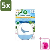 Air Wick 5 x – Luchtverfrisser – Deco Sphere Katoen – 75 ml - Bulkverpakking - Luchtverfrisser - Douchemop - Katoen geur