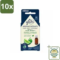 Glade 10 x – Aromatherapy Mist Diffuser Navulling – Calm Mind – 17,4 ml - Wasstrips - Aromatherapie - Ontspanning - Luchtverfrisser - Bergamot - Citroengras