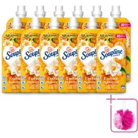 Soupline 12 x – Wasverzachter – Betoverend Mandarijn & Vanille – 1,28 L - Bulkverpakking - Wasverzachter - Douchemop - Wasverzachter mandarijn en vanille