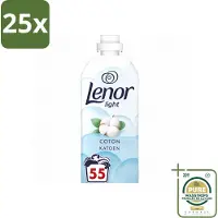 Lenor 25 x Light - Wasverzachter - Katoen - Fris & Zacht - 55 Wasbeurten - Wasstrips - Wasverzachter Katoen - Wasverzachter Fris - Wasverzachter Milde - Wasverzachter Zacht - Wasverzachter Bloemig