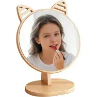 Dripio Make-upspiegel van hout met kattenoren, 17x9,5x23 cm