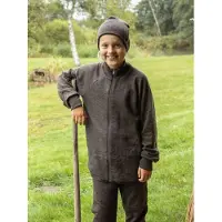 Joha - Kid's Cardigan with Zipper - Merinovest 130, bruin