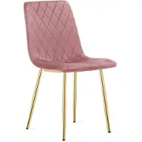 Leobert TURIN Eetkamerstoel – Groen Velvet – Goudkleurige Metalen Poten – Comfortabele Ergonomische Zitting – Modern Design – Velvet Stoel voor Woonkamer, Keuken en Eetkamer – Max. 110 kg