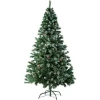 Markenlos – Kerstboom in levensgroot formaat, met kunststof naalden (gespoten en van PVC), flexibele takken en een metalen voet, 180 cm hoog