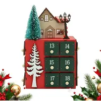 Merkloos Houten Kerst Countdown Kalender 24 Dagen Dorpvorm